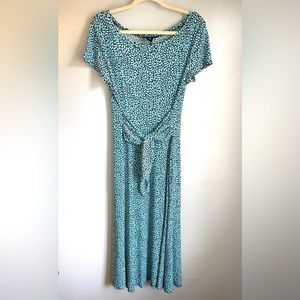 Perceptions NY Floral Teal Midi Dress Size 12